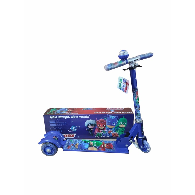 Patinete Infantil Metal PJ Masks 3 Rodas Led Buzina Shopee Brasil