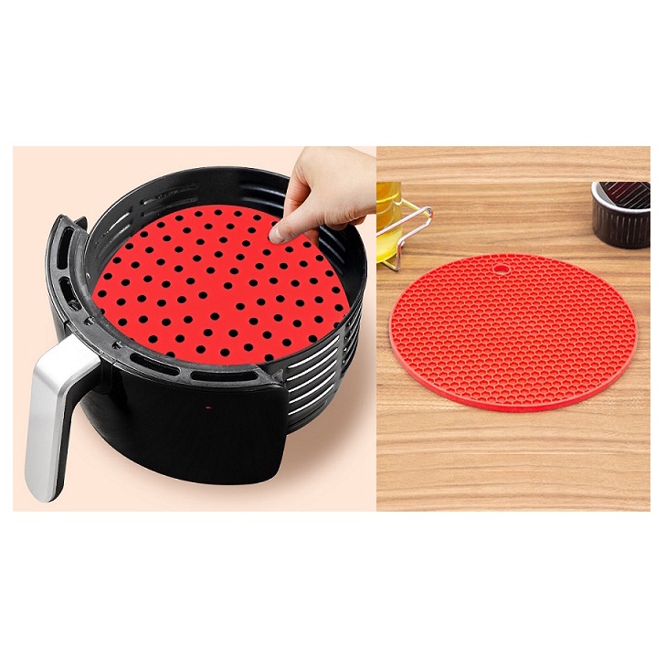 Kit Tapete Silicone Para Cesto Fritadeira Air Fryer Redondo Cm