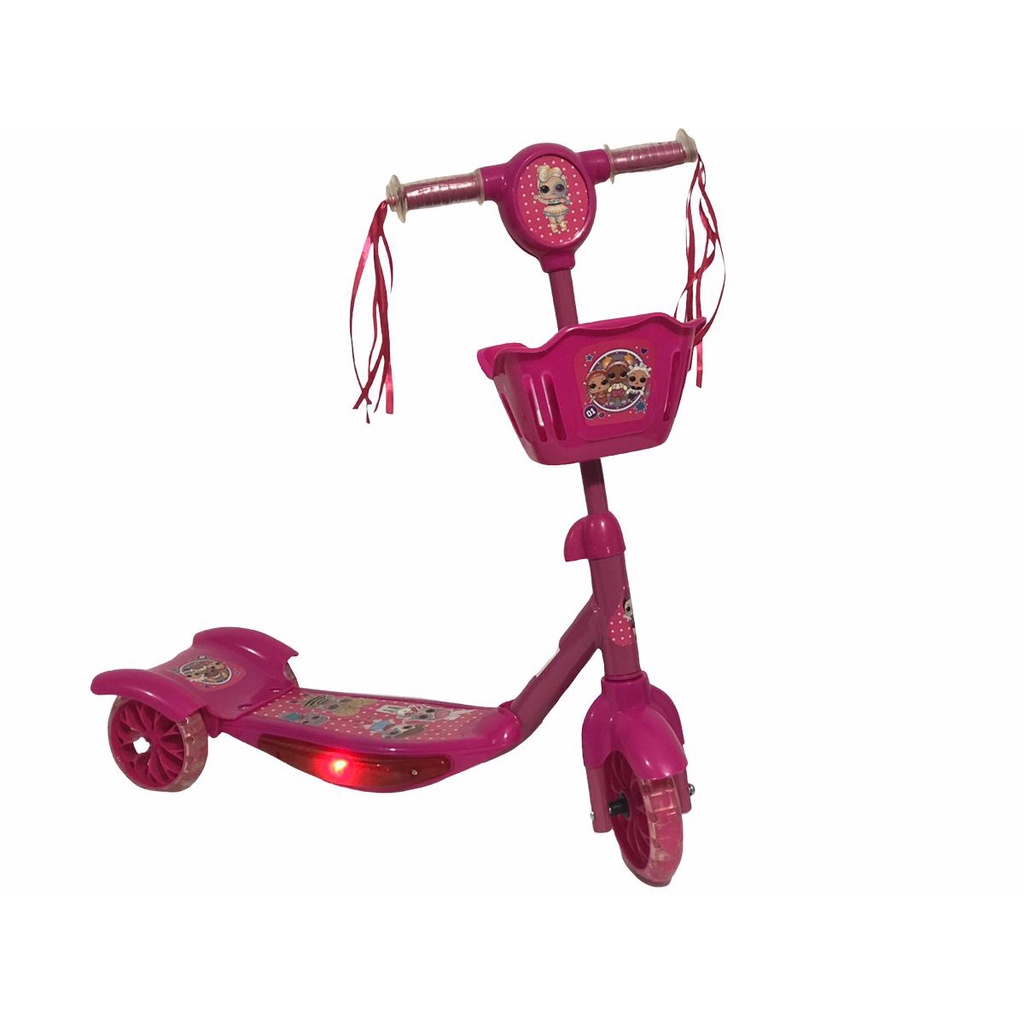 Patinete Infantil Musical Rodas C Cestinha Luzes Lol Shopee Brasil