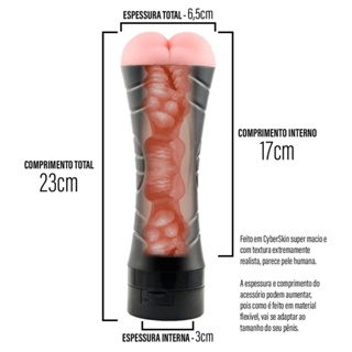 Masturbador Masculino Cyberskin Lanterna Vagina Ou Boca Vibrador