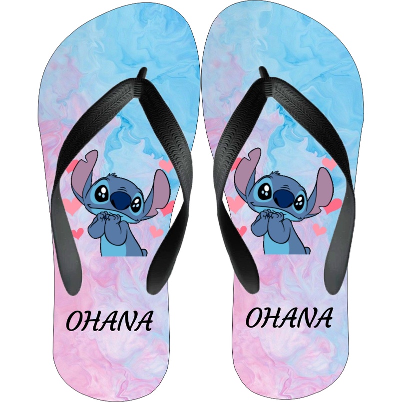 Chinelo De Dedo Slim Personalizado Lilo Stitch Lilo E Stitch Estampa