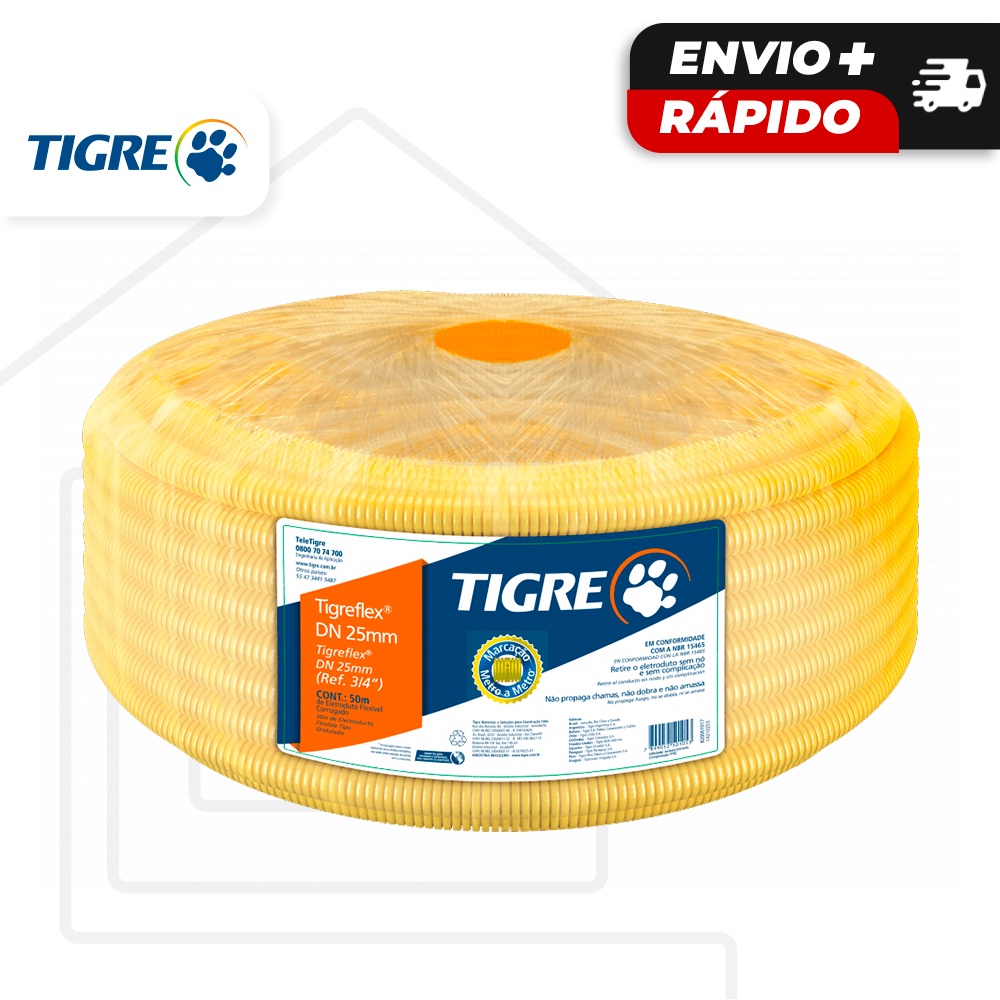 Conduite Eletroduto Corrugado Mm Flex Vel Refor Ado Tigre Rolo