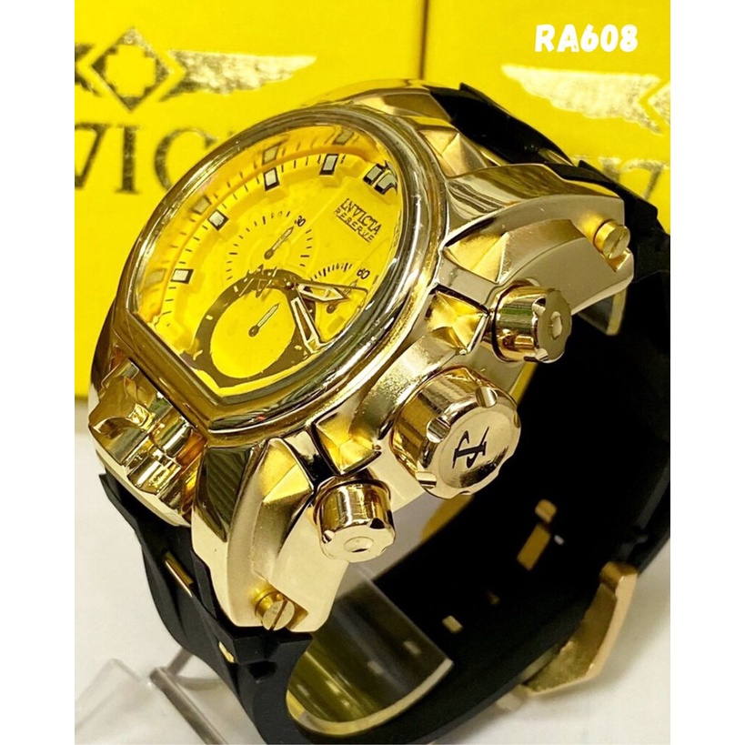 Relógio Masculino Invicta Zeus Magnum Linha Gold One Dourado Pulseira