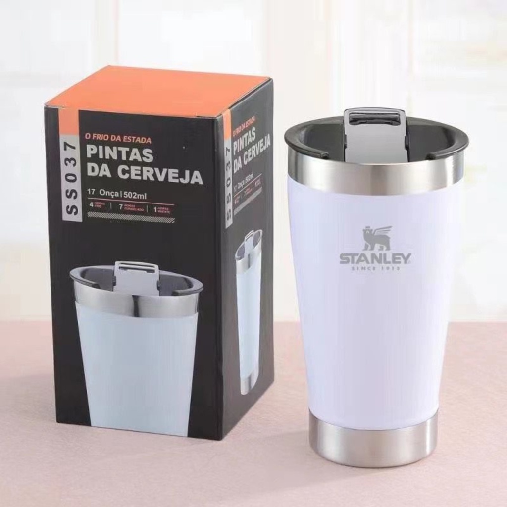 Copo T Rmico De Cerveja Caf Abridor E Tampa Ml Gelado Shopee