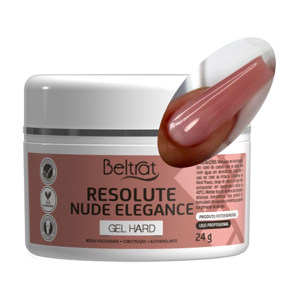 Novo Gel De Unha Beltrat Nude Elegance Hard Autonivelante C 24g