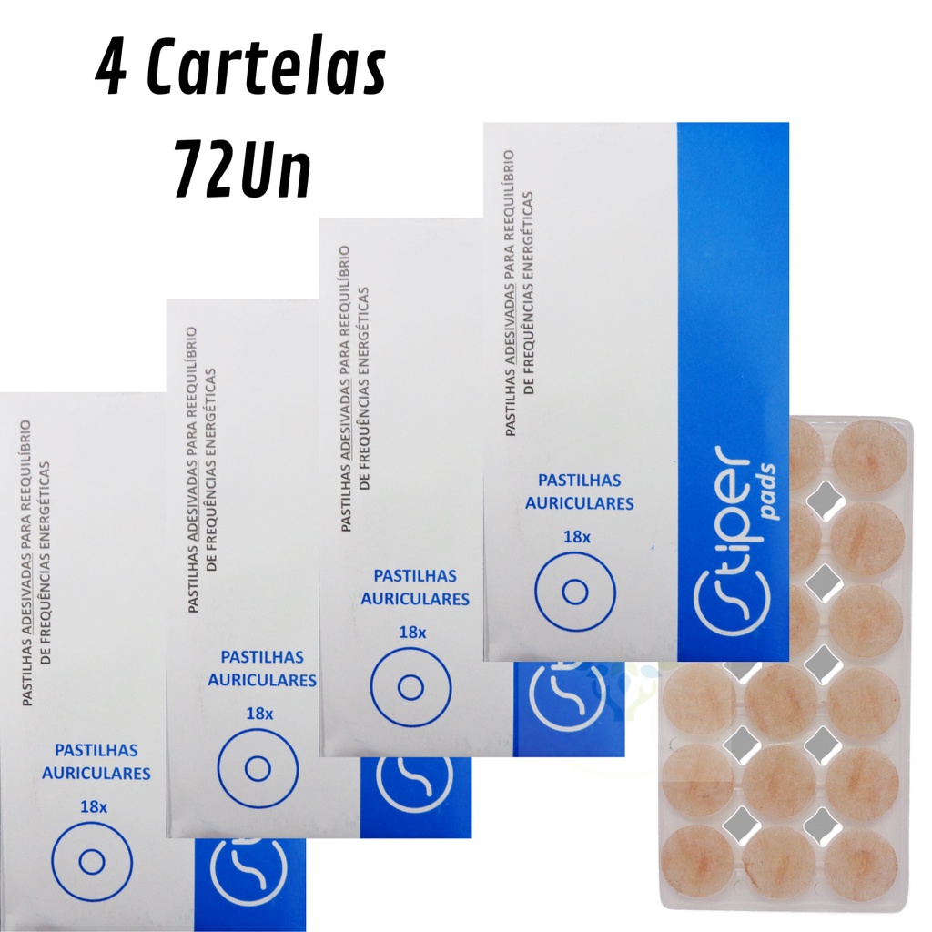 Kit 4 Cartelas Stiper Pad Auricular 72un Adesivados Stiperterapia