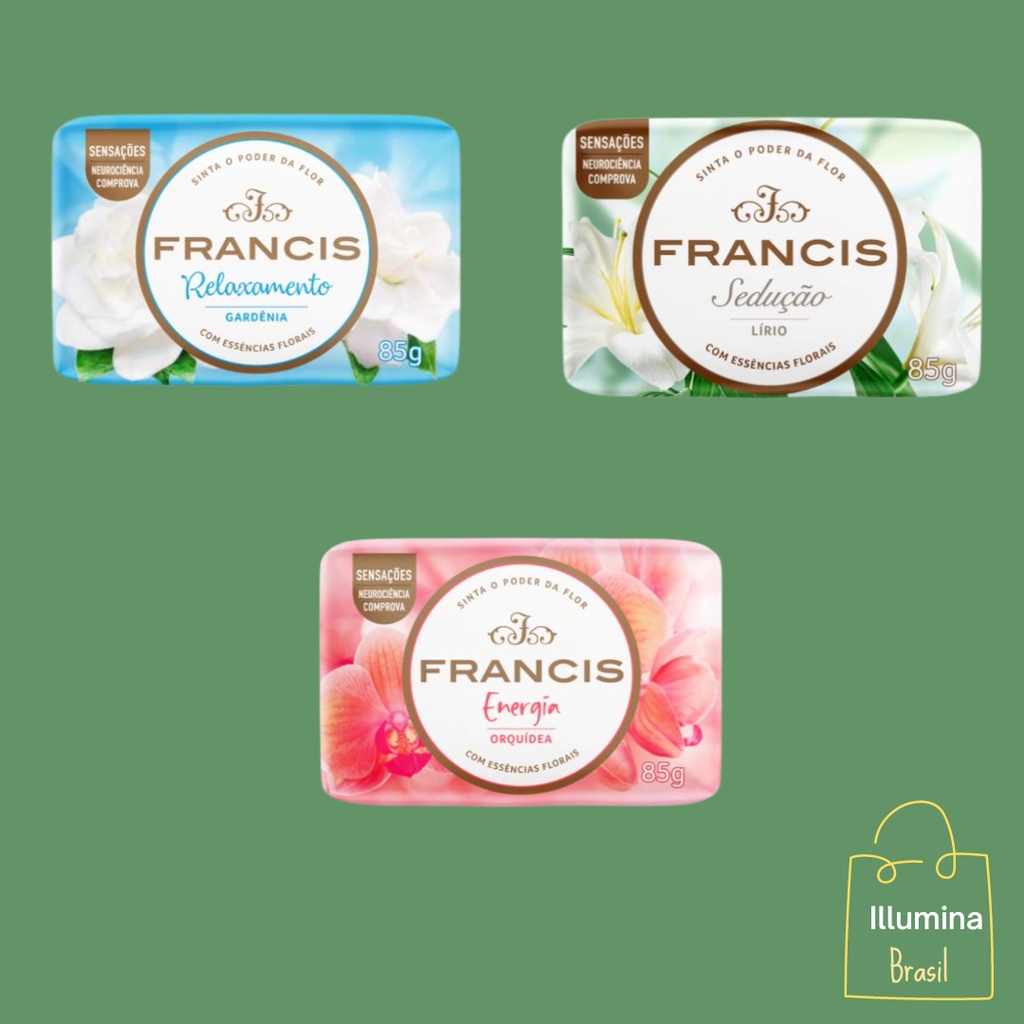 Sabonete em barra Francis 85g várias fragrâncias Shopee Brasil