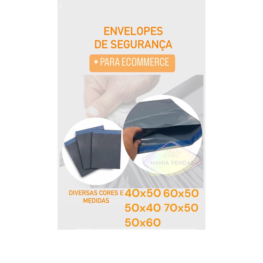 Kit 15 Envelopes de Segurança Cinza Grande Embalagem para Envio Aba