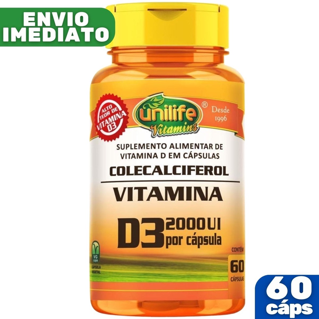 Vitamina D3 Colecalciferol 60 Cápsulas Unilife Shopee Brasil