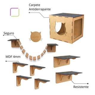 Playground Para Gatos Pe As Kit Playground Gato Parede Brinquedo Para