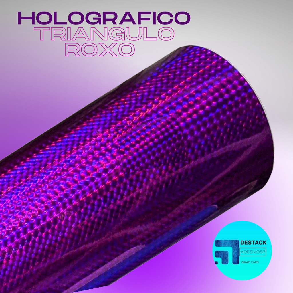 Vinil Adesivo Holografico Triangulo Roxo Shopee Brasil