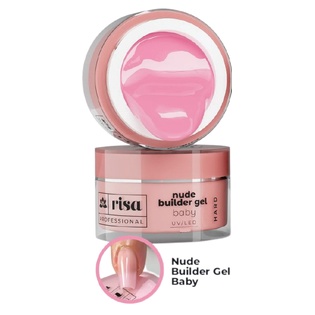 RISA Gel Nude Baby Builder Hard Para Alongamento Unhas Fibra Acrygel