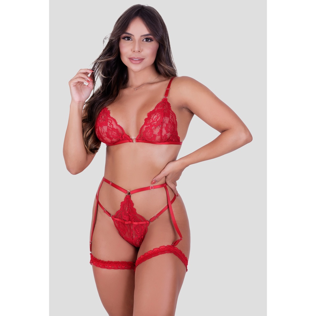 Conjunto Lingerie Renda Gladiadora Completo Sexy Luxo Gringa Shopee