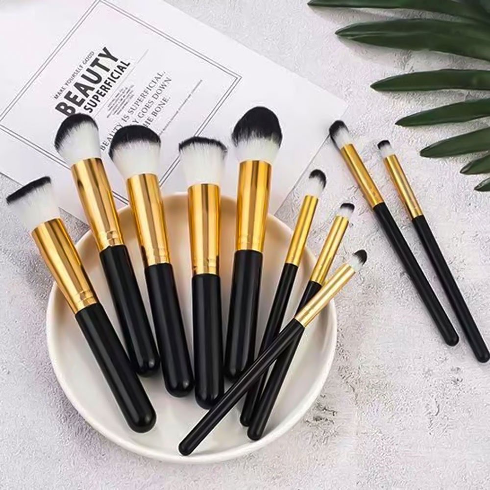 KIT 10 Pincéis Kabuki para Maquiagem Shopee Brasil