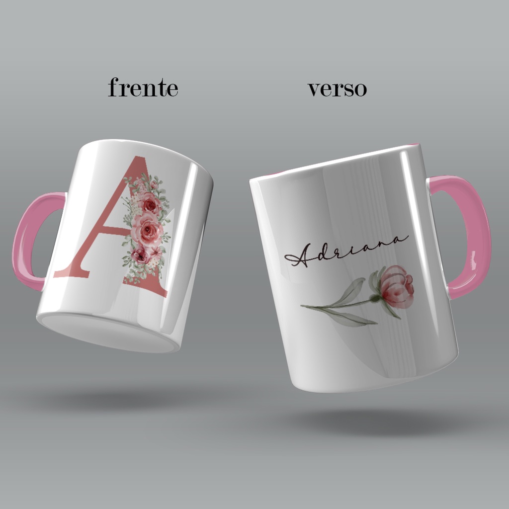 Caneca Personalizada Inicial Nome Presente Personalizado