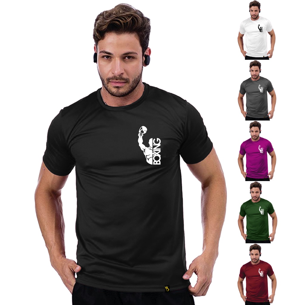 Camisa Camiseta Masculina Dryfit Uv Academia Treino Boxe Muscula O