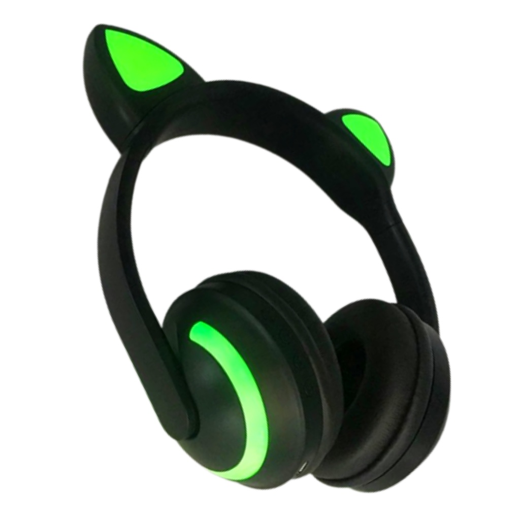 Fone De Ouvido Orelha De Gato Gatinho Cat Bluetooth Ear Led Rgb