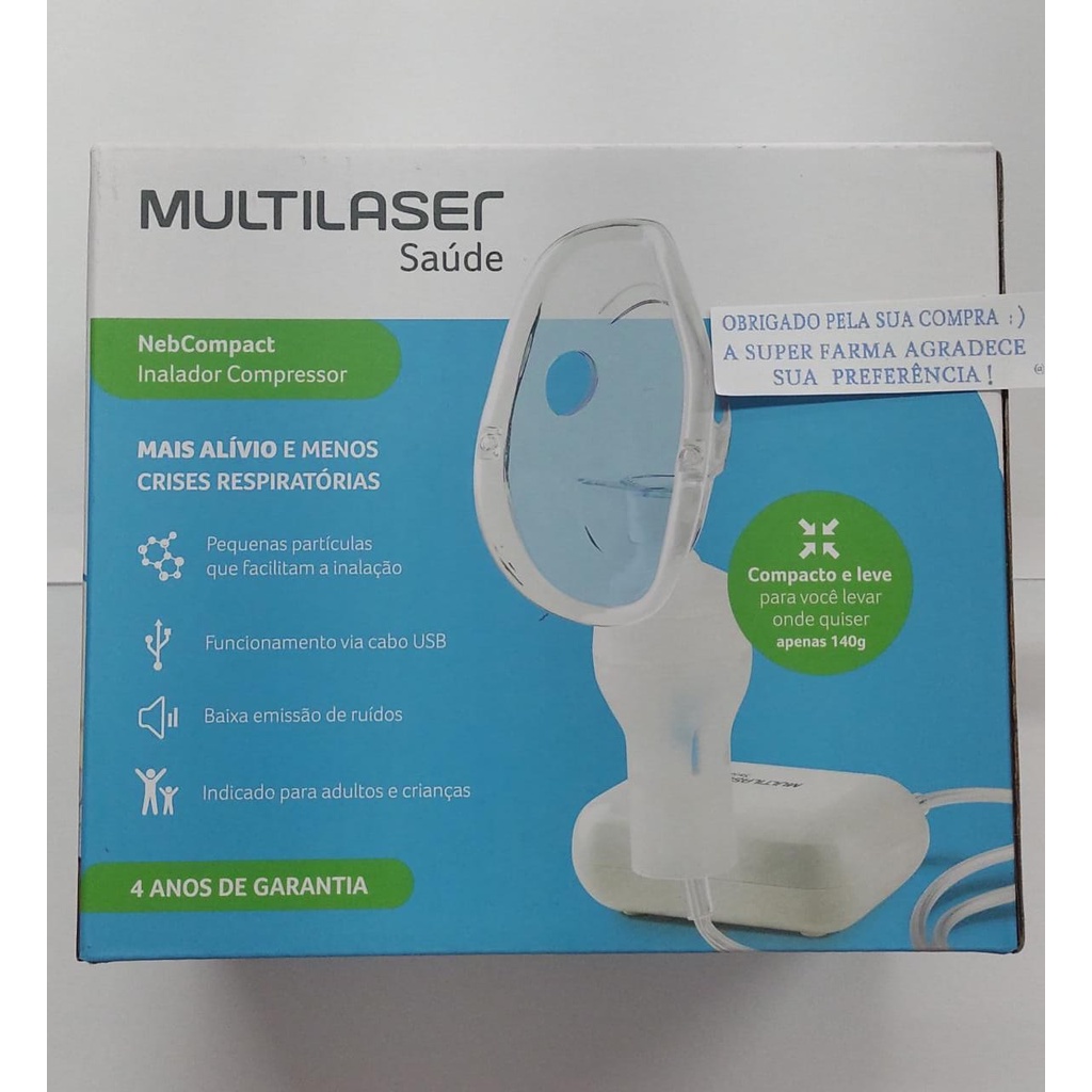 Inalador Nebulizador Compressor Neb Compact Usb Multilaser Shopee Brasil