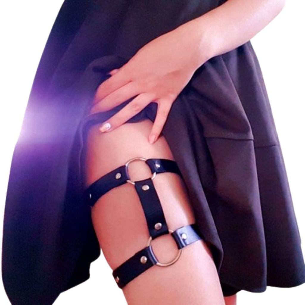 Leg Garter Couro Leg Timo Harness Arreio G Tico Egirl Cosplay Shopee