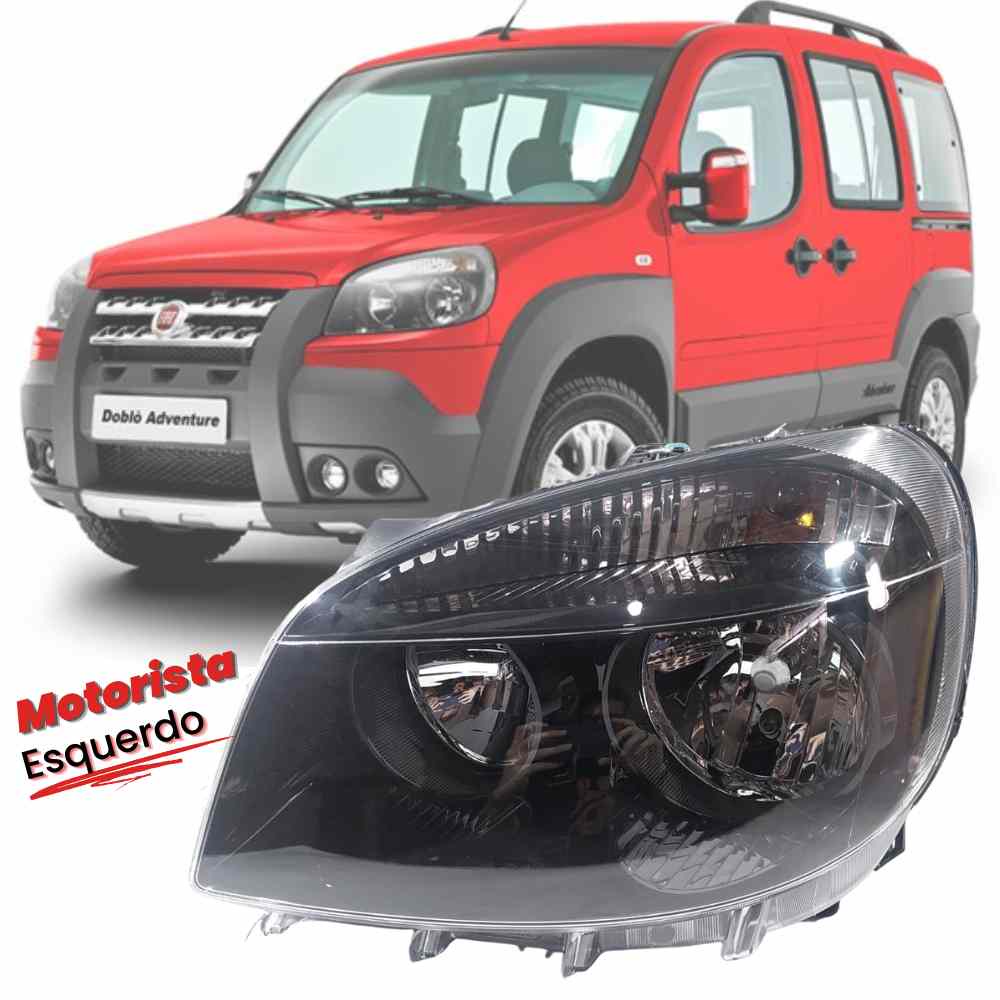 Farol Esquerdo Motorista Fiat Doblo Adventure 2010 2011 2012 2013