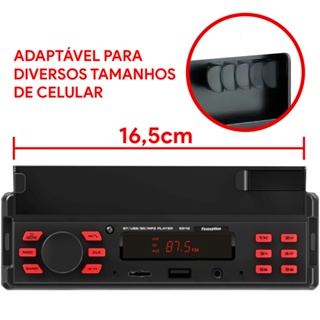 Som Automotivo Para Carro Radio Usb Bluetooth E Leitor De Cart O Sd