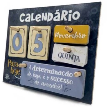 Calendário Permanente de Mesa Mdf Floral Frases Motivacionais