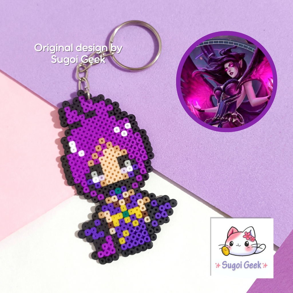 Chaveiro Morgana Skins League Of Legends Hama Perler Beads Shopee Brasil