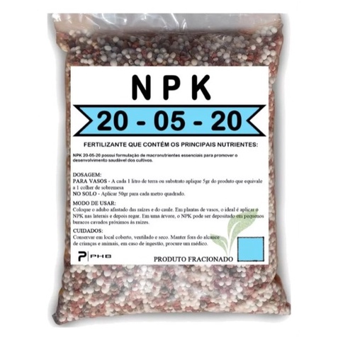 Adubo Fertilizante NPK 20 05 20 500g Shopee Brasil