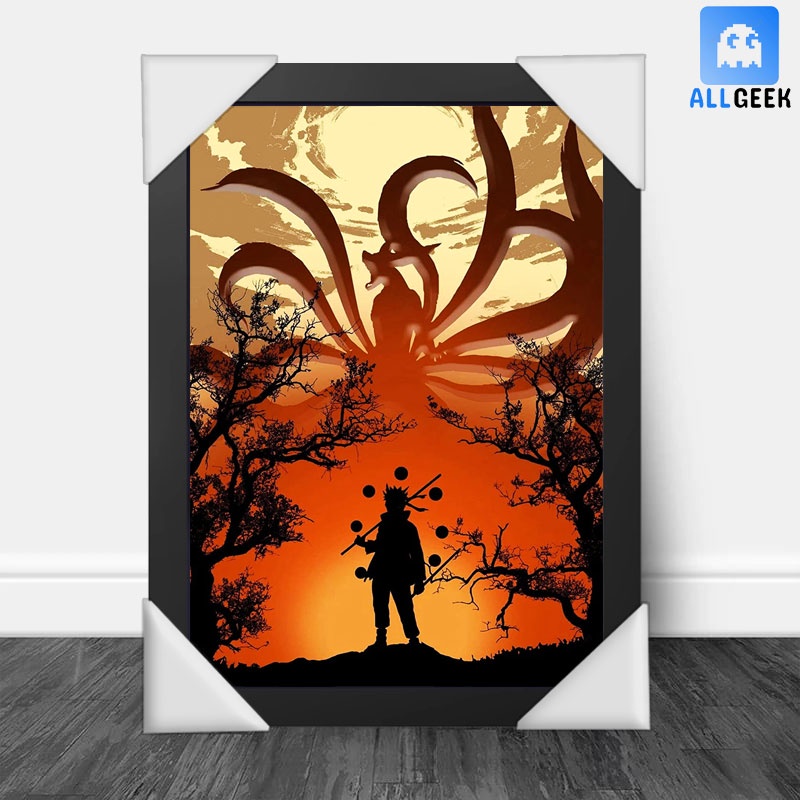 Quadro Decorativo Naruto Raposa De Nove Caudas Anime Shopee Brasil