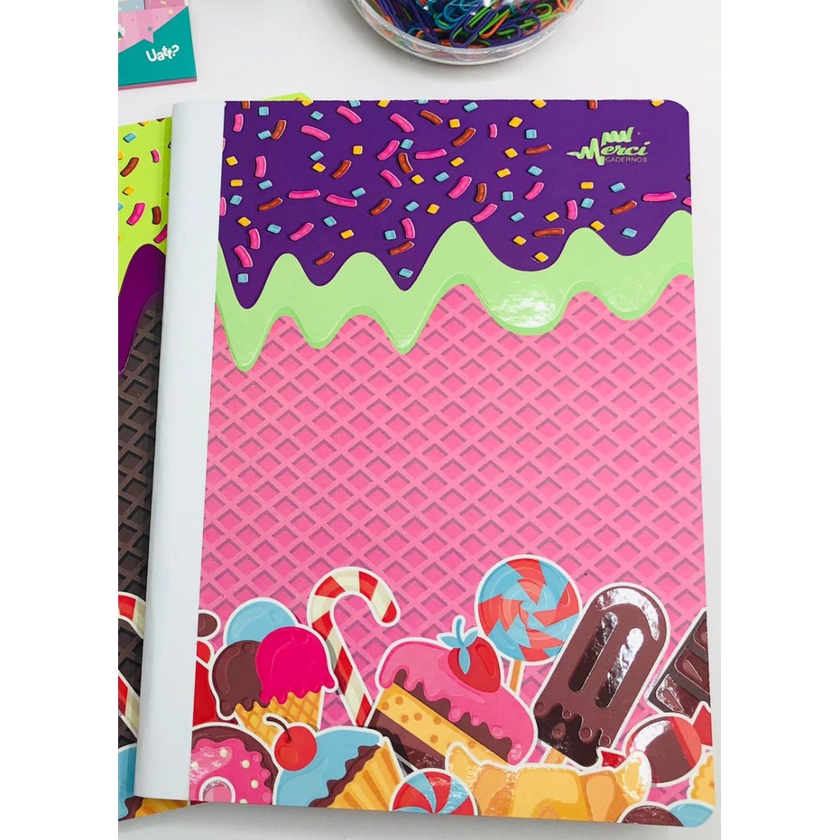 Caderno Brochura Colegial Folhas Sweet Merci Cadernos Shopee Brasil