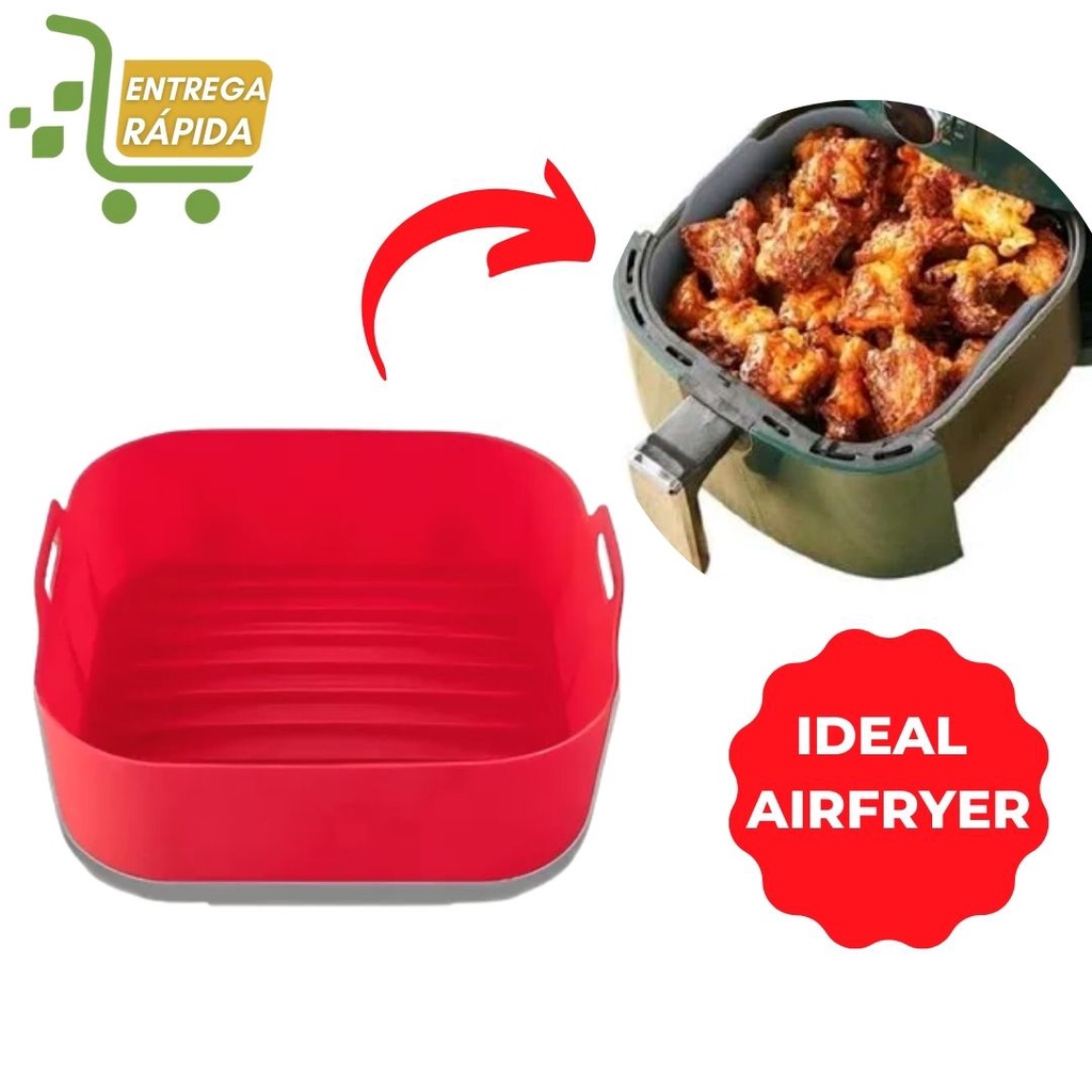 Forma De Cozimento Para Airfryer De Silicone Quadrada Shopee Brasil