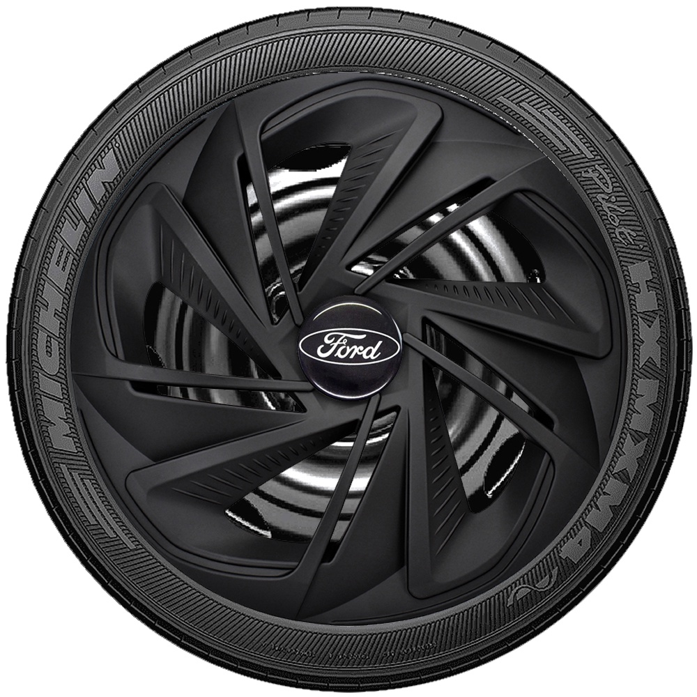 Calotas Esportivas Aro Preto Fosco Ford Ka Courier Del Rey Fiesta