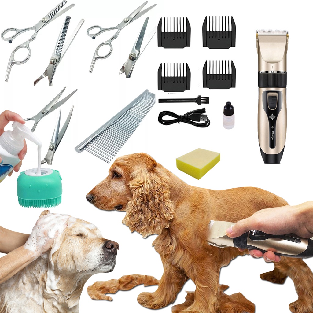 Kit Banho Tosa Completo Pets Maquina Tesouras Estojo Escova Shopee Brasil