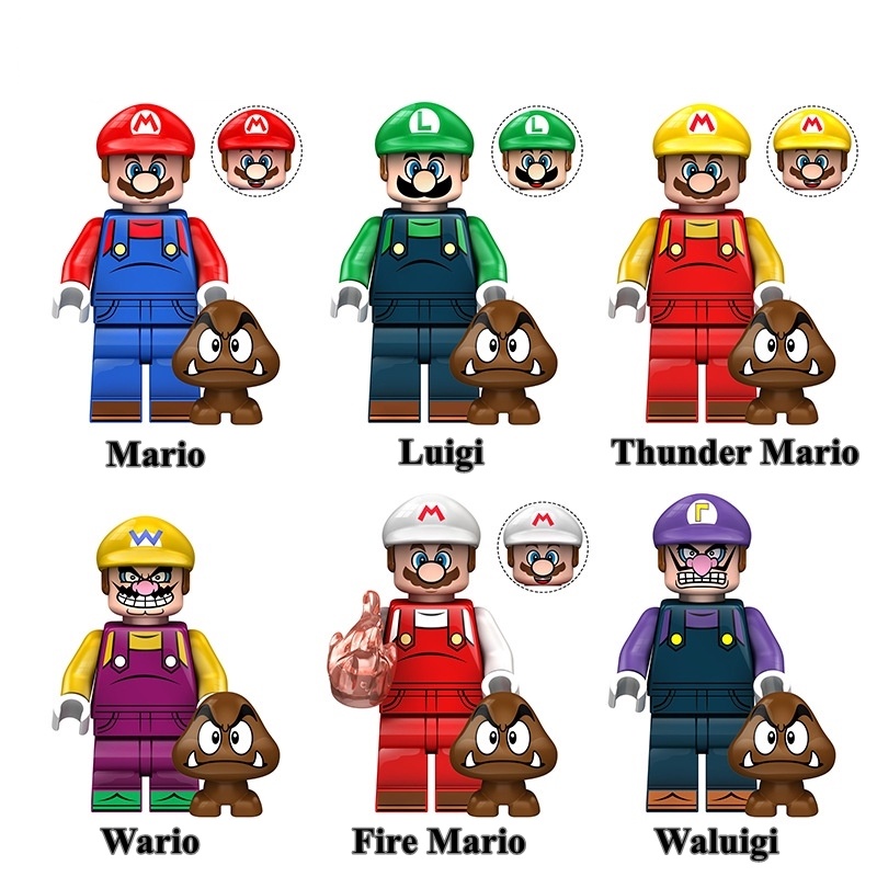 Novidades Super Mario Bros Nintendo Minifigure Miniatura de coleção