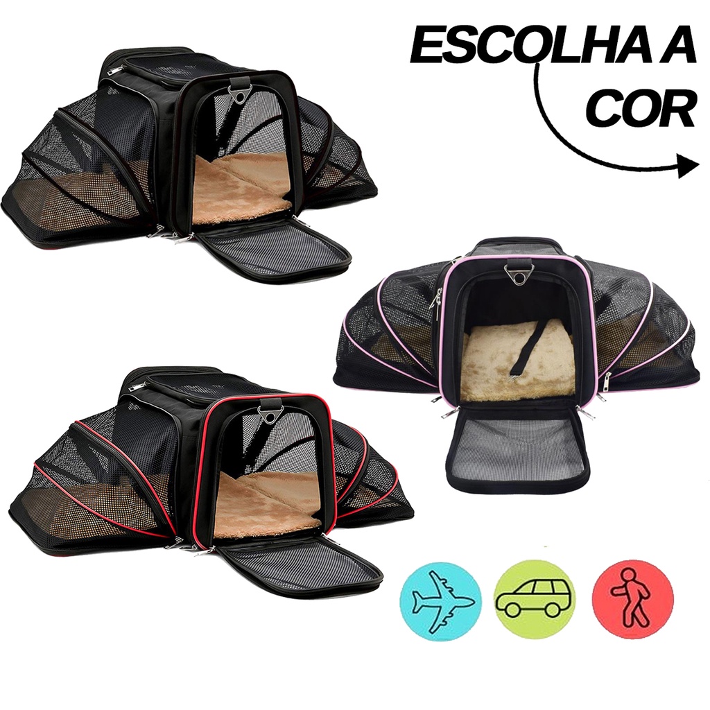 Bolsa Pet Transporte Expans Vel Viagem Cabine Para Cachorros E Gatos