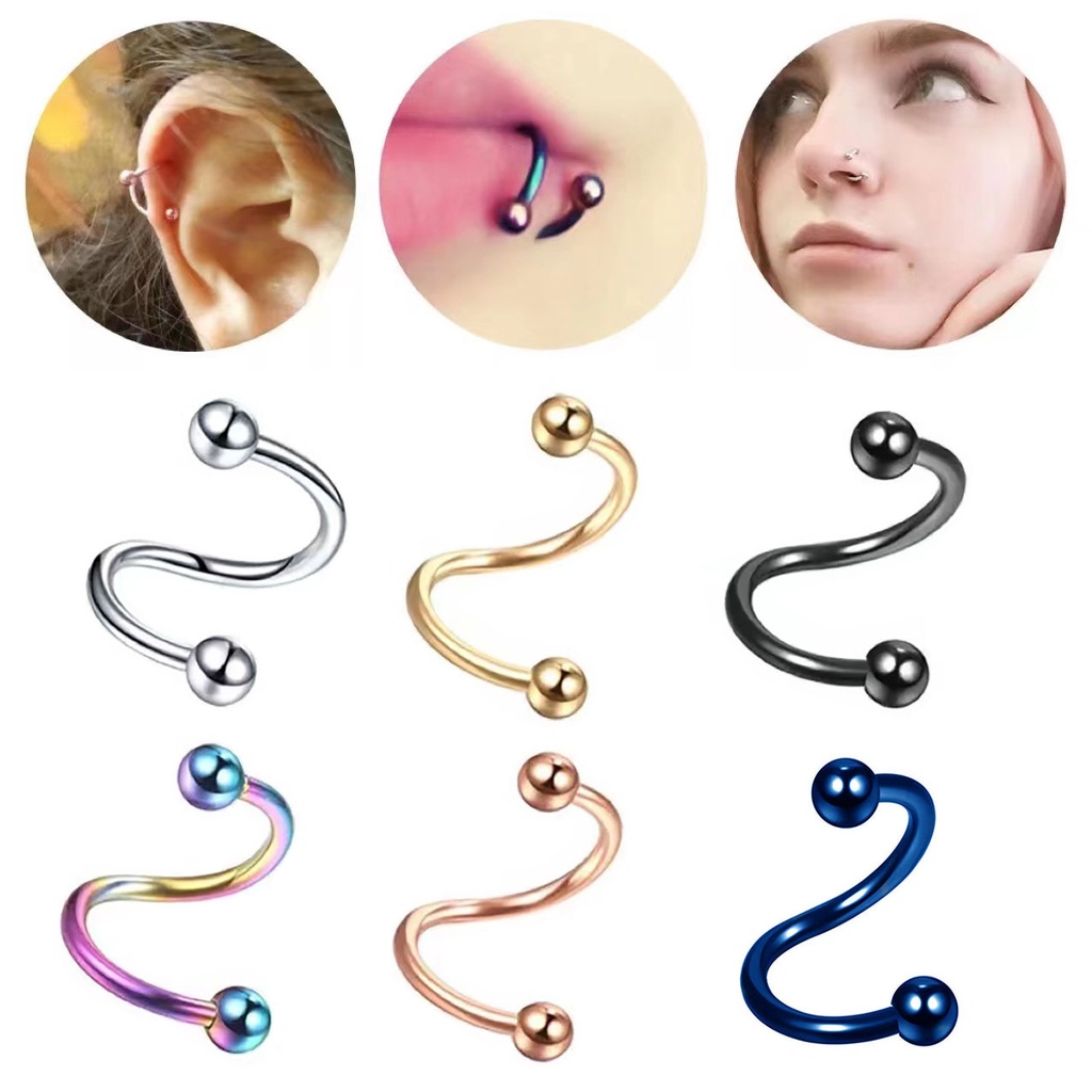 Kit Piercing Twister Espiral A O Cir Rgico Boca Orelha Cartilagem