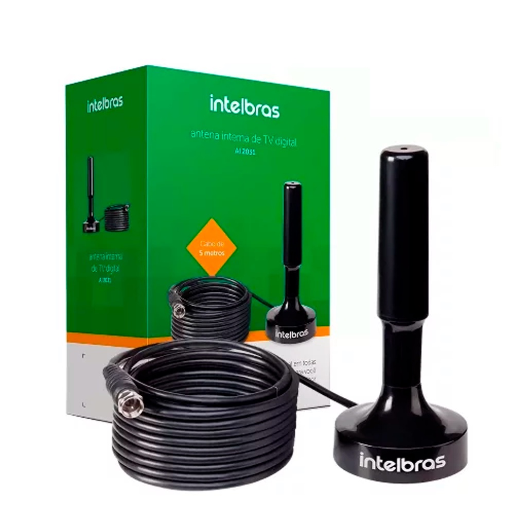 Antena Tv Digital Interna Ai 2031 Intelbras Cabo 5m Hdtv 4k Shopee Brasil