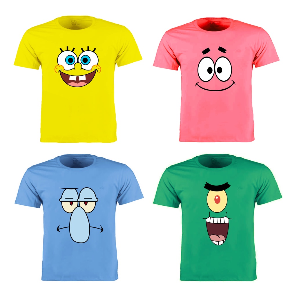 Kit Camisetas Bob Esponja Personagens Shopee Brasil