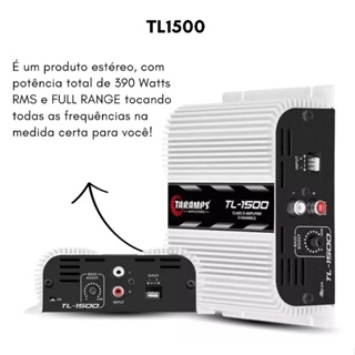 Módulo Amplificador Taramps TL1500 390W Rms 3 Canais 1 Canal 200W Rms 4