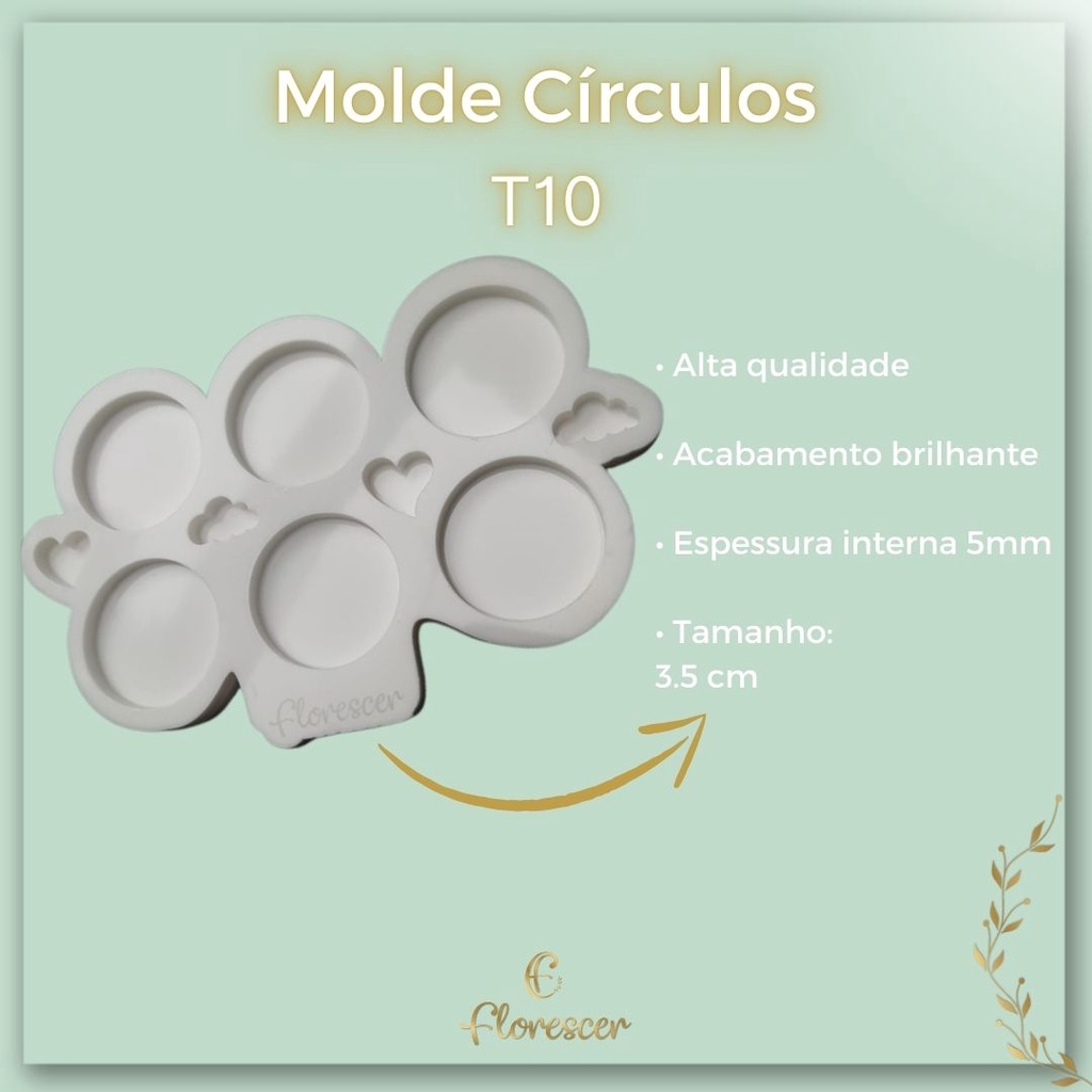 Molde De Silicone C Rculo Cavidades Resina Ep Xi T Shopee Brasil