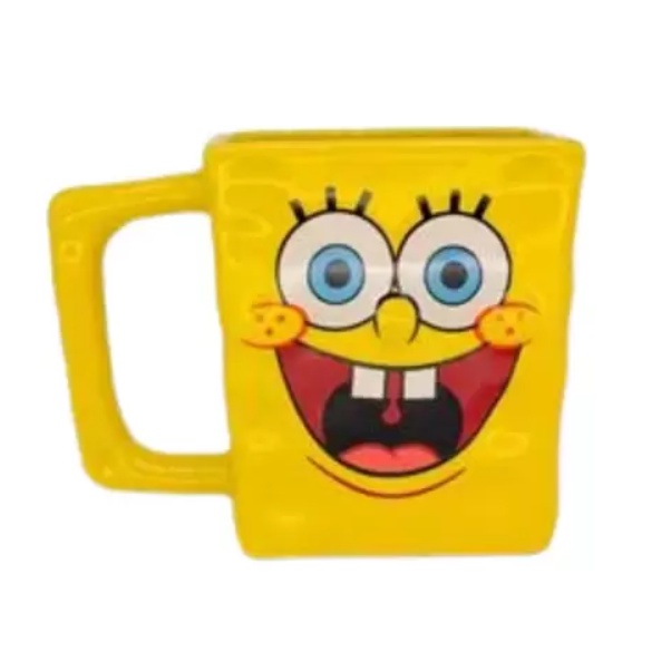 Caneca D Bob Esponja Quadrada Porcelana Ml Zona Criativa Shopee