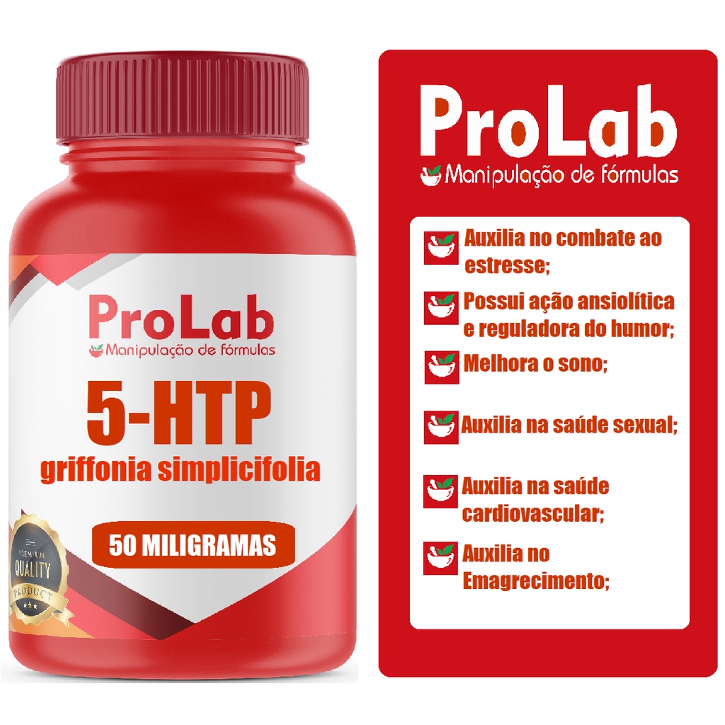 5 Htp Griffonia Simplicifolia 50mg 120 Cápsulas Ansiolítico