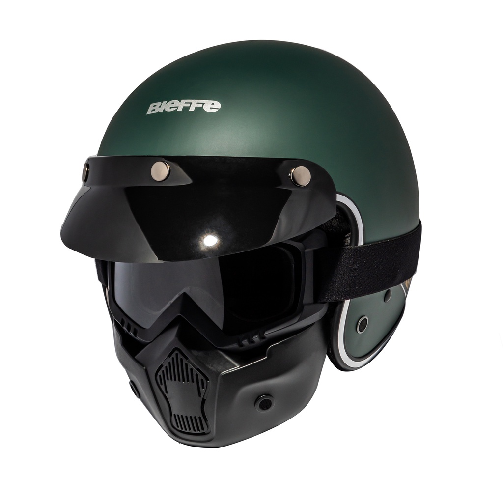 Capacete Custom Bieffe B Eternal Verde Militar Fosco Shopee Brasil