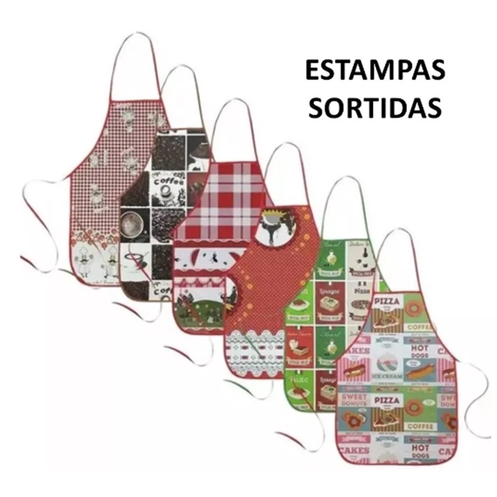 Unidades Avental Para Cozinha Pvc Lindas Estampas Shopee Brasil