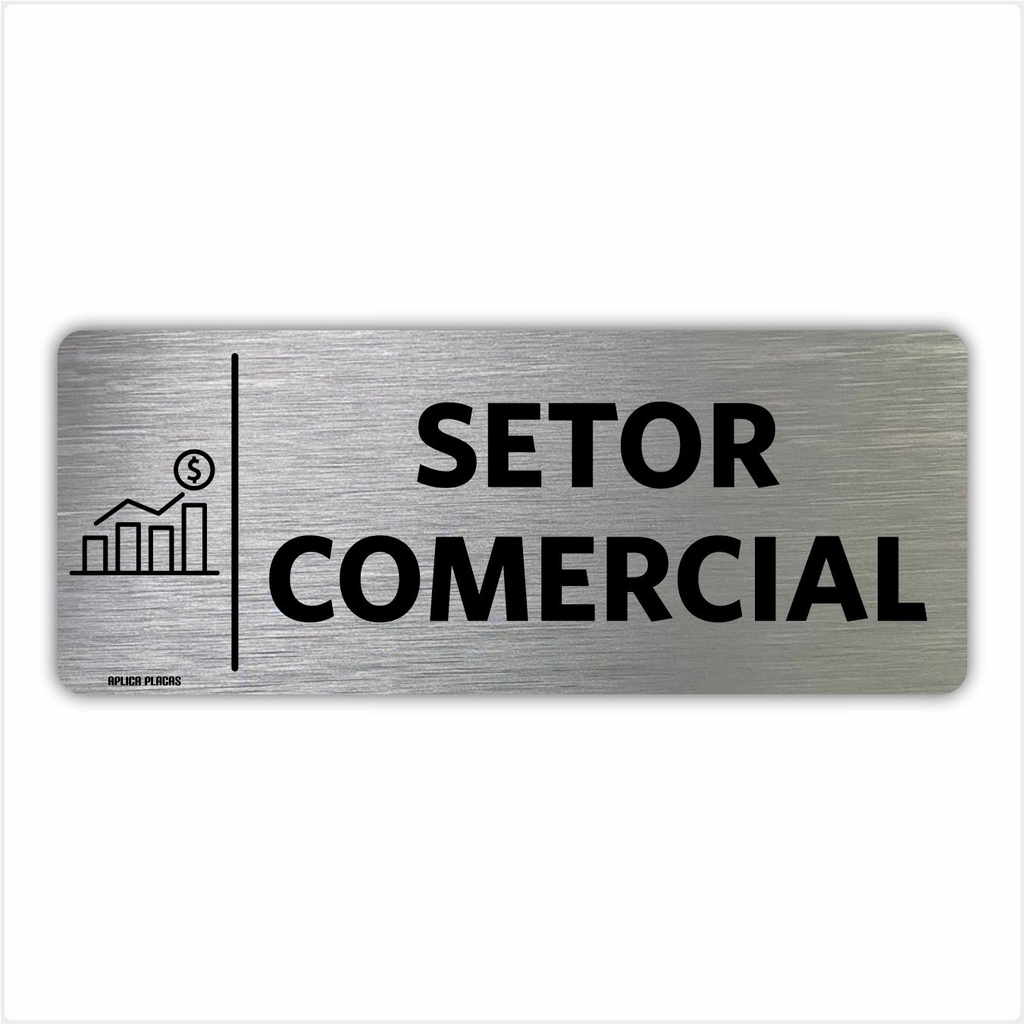 Placa Setor Comercial 8x20cm Sinalização Indicação Setor Portas