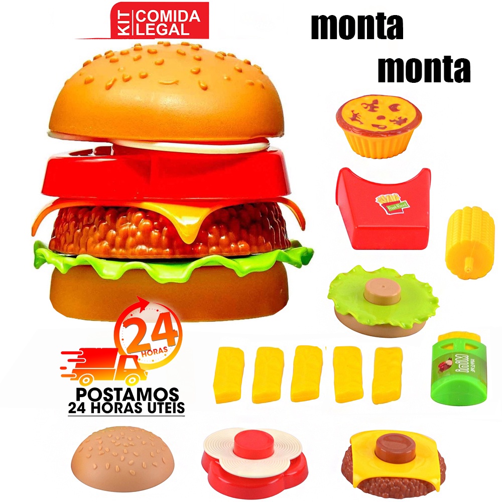 Brinquedo Lanche Fast Food Kit Comidinha Hamburguer Cozinha Infantil