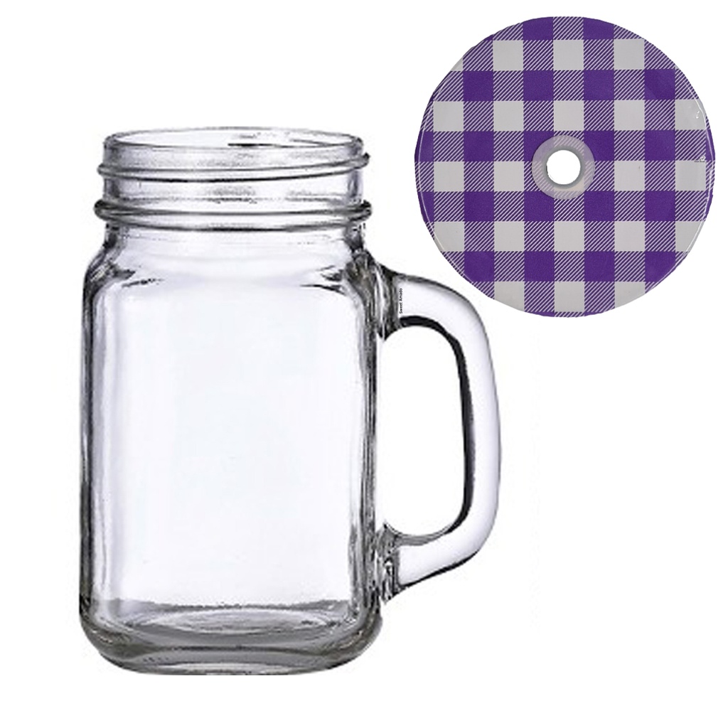 6 Caneca Vidro Lisa Mason Jar 6 Tampa E Canudo Sweet Amado Shopee Brasil