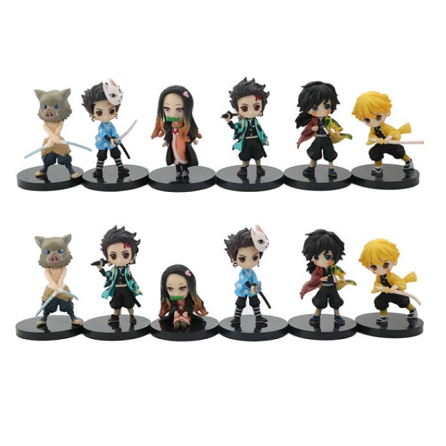 Pcs Kit Demon Slayer Bonecos Brinquedos Infantil Anime Boneco Kimetsu