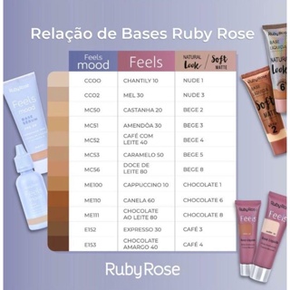 Base Fluida Feels Mood Ruby Rose UNIDADE Shopee Brasil