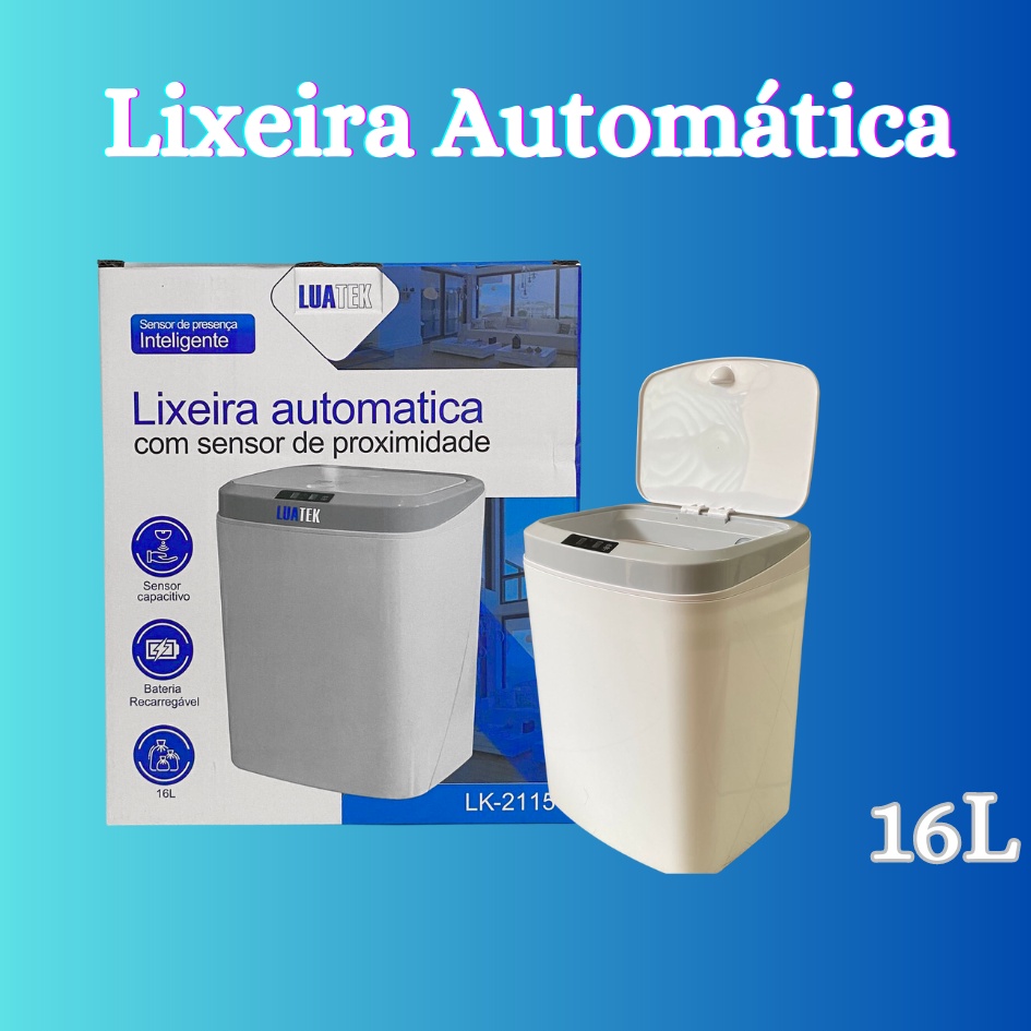 Lixeira Autom Tica Sensor Recarregav L Que Abre Fecha Tampa L